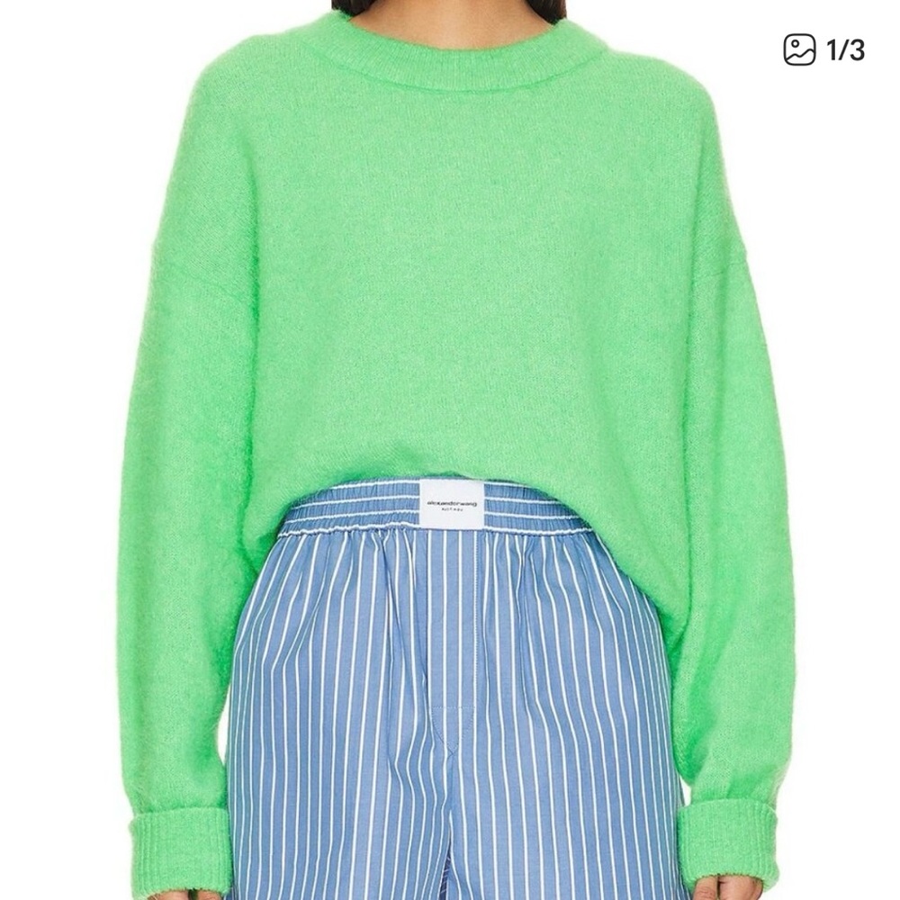 American Vintage Neon Green Crew Neck Sweater